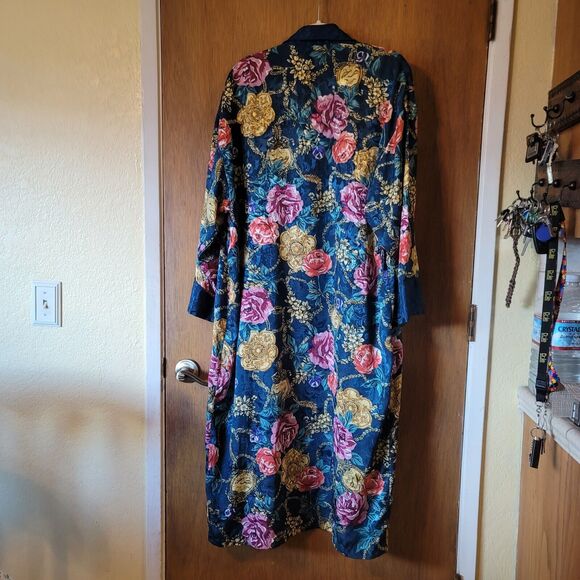Victoria Secret floral Robe Kimono Gold Label Vintage Made In Hong Kong Size M/L - Picture 2 of 8